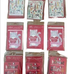 Valentines Day Cards, pkg of 6 with envelopes, Lot of 9, New
